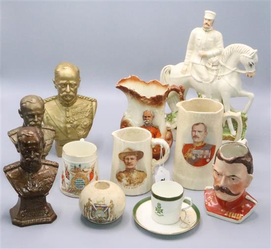 Collection of Boar War memorabilia & ceramics